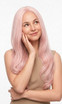 BABY - Lace Front Dusty Pink Long Wig - by Queenie Wigs