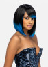 KODI - HEAT RESISTANT 11″ LAYERED BOB WITH SWEPT BANGS  - BLUE TIPS