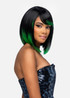 KODI - HEAT RESISTANT 11″ LAYERED BOB WITH SWEPT BANGS - GREEN TIPS