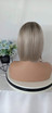 ARABELLA - Lacefront Ombre Grey Blonde Ash Blonde Straight Bob with Dark Roots - by Queenie Wigs