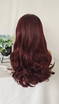 ORGANZA - Lacefront Burgundy Wine Long Loose Waves - by Queenie Wigs