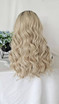 GLACIER - Lacefront Ombre Ice Grey Blonde Waves with Dark Roots - by Queenie Wigs