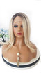 IVY - Lacefront Mid Length Ombre Creamy Light Blonde with Dark Roots - by Queenie Wigs