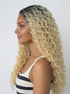 ISLA - Lacefront Ombre Platinum Blonde Long Tight Spiral Curls with Dark Roots - by Queenie Wigs