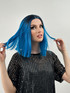 ZOE - Heat Resistant Bright Blue Dark Roots Ombre Straight Bob - by Allaura