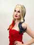 Harley Quinn Joker Girl Blonde Pigtails with Red and Blue Tips Cosplay Wig- by Allaura