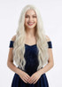 ALICE - Lace Front Platinum White Blonde Long Wavy Wig - by Queenie Wigs