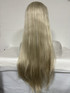 EVEREST - Lace Front Ice Ash Blonde Long Straight Wig with Fringe - by Queenie Wigs