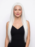 CLEMENTINE - Lace Front White Long Straight Wig - by Queenie Wigs