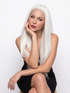 CLEMENTINE - Lace Front White Long Straight Wig - by Queenie Wigs