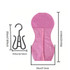 Hourglass-shaped pink wig storage bag with specialised hanger