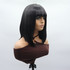 PRISCILLA - Lace Front Long Black Bob with Full Fringe - by Queenie Wigs