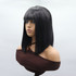 PRISCILLA - Lace Front Long Black Bob with Full Fringe - by Queenie Wigs