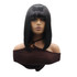 PRISCILLA - Lace Front Long Black Bob with Full Fringe - by Queenie Wigs