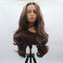 DAWN - Lace Front Medium Brown with Blonde Highlights Long Wavy Wig - by Queenie Wigs