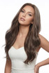 DAWN - Lace Front Medium Brown with Blonde Highlights Long Wavy Wig - by Queenie Wigs