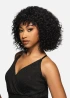 SHARON - 100% Brazilian Remi Natural Human Hair 11 inch Curly Bob with Bangs - by Vivica Fox in 1 BLACK