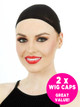 (2 Pack) BLACK Wig Stocking Cap Hair Net