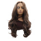 DAWN - Lace Front Medium Brown with Blonde Highlights Long Wavy Wig - by Queenie Wigs