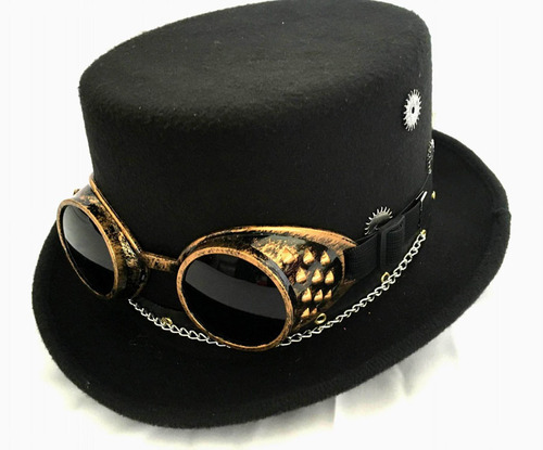 Black Rocker Top Hat - The Wig Outlet
