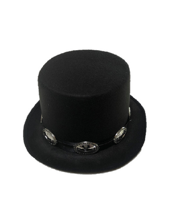Black Rocker Top Hat - The Wig Outlet