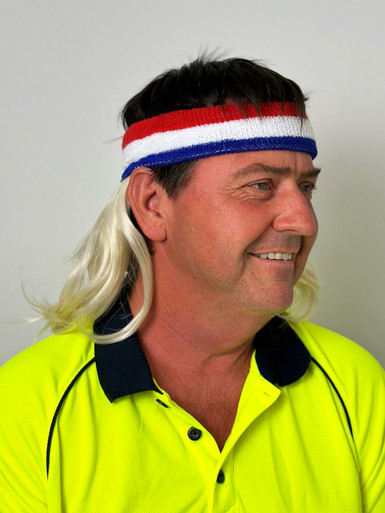 Magic Mullet Headband - Blonde Dazza The Larrikin - The Wig Outlet