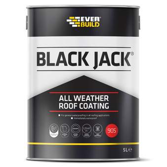 Everbuild 905 Black Jack All Weather Roof Coating - 5 Litre (Black) (90505)