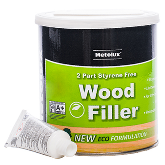 Metolux 2 Part Styrene Free Wood Filler Teak 770ml Tin (65435)