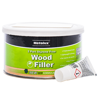 Metolux 2 Part Styrene Free Wood Filler White 275ml Tin (65431)