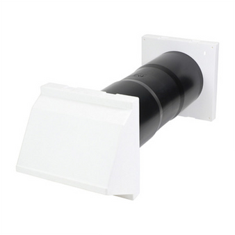 Timloc AeroCore Through Wall Vent Set with Cowl and Baffle White - 127 x 350 (dia x length) (1 Bag) (LOCACV7CWH)