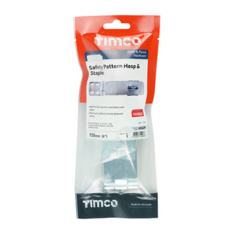 Timco Hasp & Staple Safety Pattern Silver - 6" (1 Pack Bag) (HS6ZP)