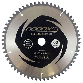 Addax -5° Circular Saw Blade - 305 x 30 (60 Teeth) (1 Pack) (A3053060)