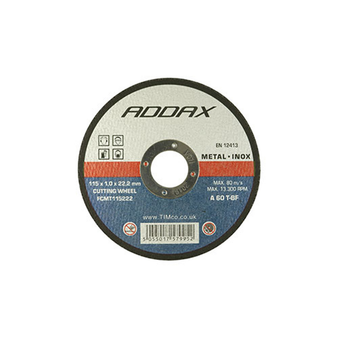 Addax B/Abrasive Flat Wheel Metal - 115 x 22.2 x 2.5 (50 Pack) (FCM115222)