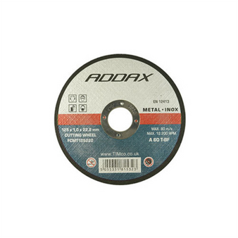Addax B/Abrasive Flat Wheel Inox - 115 x 22.2 x 1.0 (25 Pack) (FCMT115222)