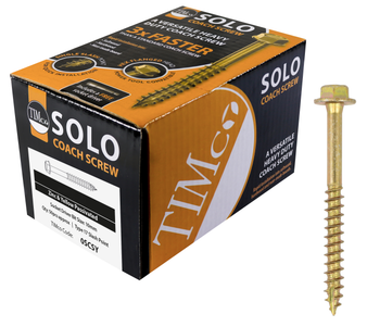 Timco Solo Advanced Hex Head Gold Coach Woodscrews - 12.0 x 160 (25 Pack) (12160SCSY)