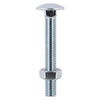 Timco Carriage Bolts DIN603 & Hex Full Nut DIN934 Silver - M6 x 130 (4 Pack) (06130CBP)