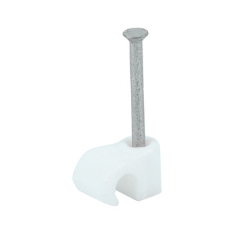 Timco Round Cable Clips White - To fit 3.5mm (100 Pack) (225147)