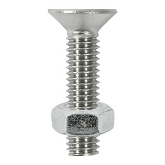 Timco Stainless Steel Countersunk Socket Screws with Hex Nuts (Silver) - M6 x 25mm (6 Pack Bag) (625CSKSSP)
