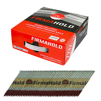 Timco FirmaHold Collated Clipped Head Ring Shank Firmagalv+ Nails - Box of 2200, 3.1mm x 75mm Nails (No Gas Included) (CPLT75)