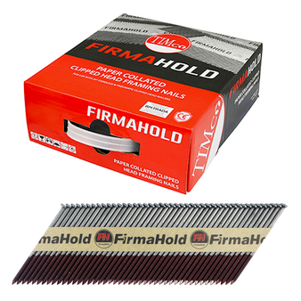 Timco FirmaHold Collated Clipped Head Ring Shank Bright Nails - Box of 3300, 2.8mm x 63mm Nails (No Gas Included) (CBRT63)