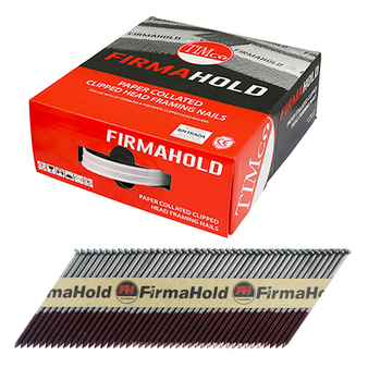 Timco FirmaHold Collated Clipped Head Ring Shank Bright Nails - Box of 2200, 3.1mm x 75mm Nails (No Gas Included) (CBRT75)