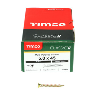 Timco Classic Multi-Purpose Countersunk Gold Woodscrews - 5.0 x 45