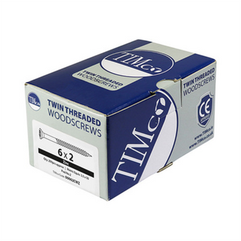 Timco Twin-Threaded Double Countersunk Silver Woodscrews - 6 x 1 3/4 (06134CWZ)