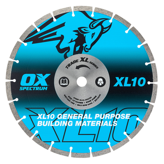 OX Tools Trade XL 10mm Segmented General Purpose Diamond Blade - 115mm (22.23mm Bore)