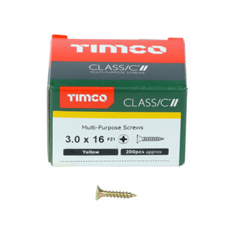 Timco Classic Multi-Purpose Countersunk Gold Woodscrews - 3.0 x 16 (30016CLAF)