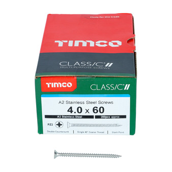 Timco Multi-Purpose Double Countersunk Stainless Steel Screw - 4.0 x 60mm ( 200 Box )