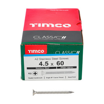 Timco Multi-Purpose Double Countersunk Stainless Steel Screw - 4.5 x 60mm ( 200 Box )