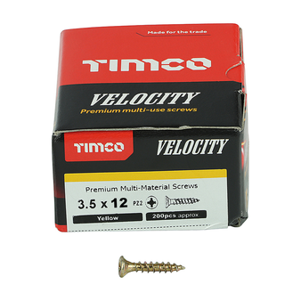 Timco Multi-Purpose Countersunk Velocity Screw - 3.5 x 12 (200 pack)