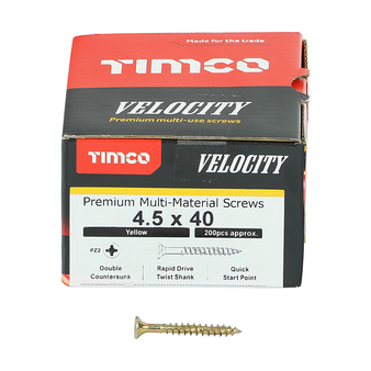 Timco Multi-Purpose Countersunk Velocity Screw - 4.5 x 40 (200 pack)
