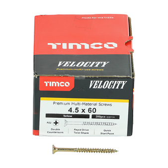 Timco Multi-Purpose Countersunk Velocity Screw - 4.5 x 60 (200 pack)